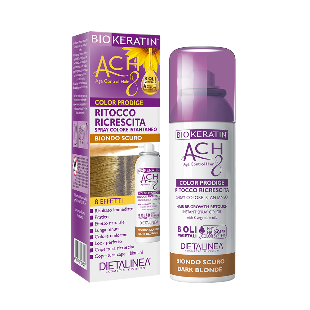 Biokeratin ACH8 Ritocco Ricrescita Spray Biondo Scuro Colorazione Capelli Dietalinea