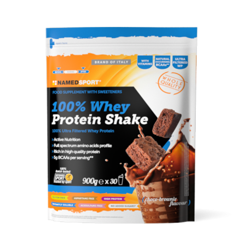 100% Whey Protein Shake Choco-Brownie Integratori per lo sport Named Sport