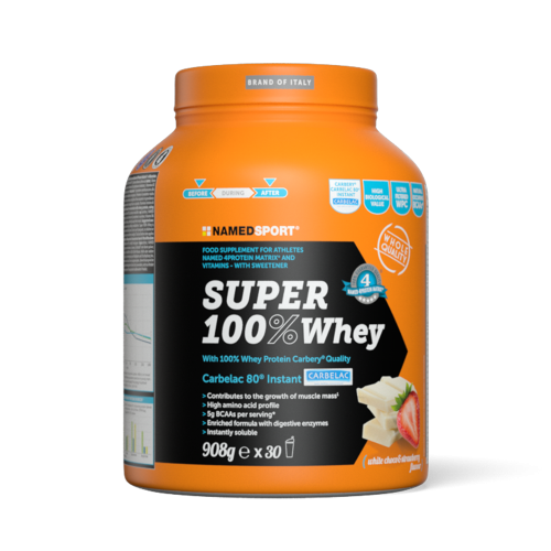 Super 100% Whey White Choco & Strawberry Integratori per lo sport Named Sport