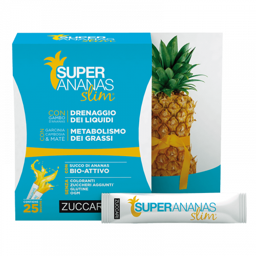 Zuccari Super Ananas Slim 25 Stick Pack Drenaggio liquidi corporei Zuccari