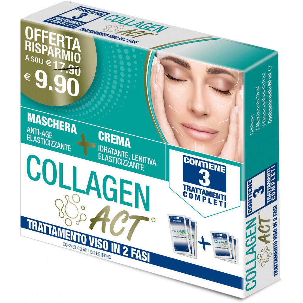 Collagen ACT Trattamento Viso in 2 Fasi Maschere e patch per il viso ACT