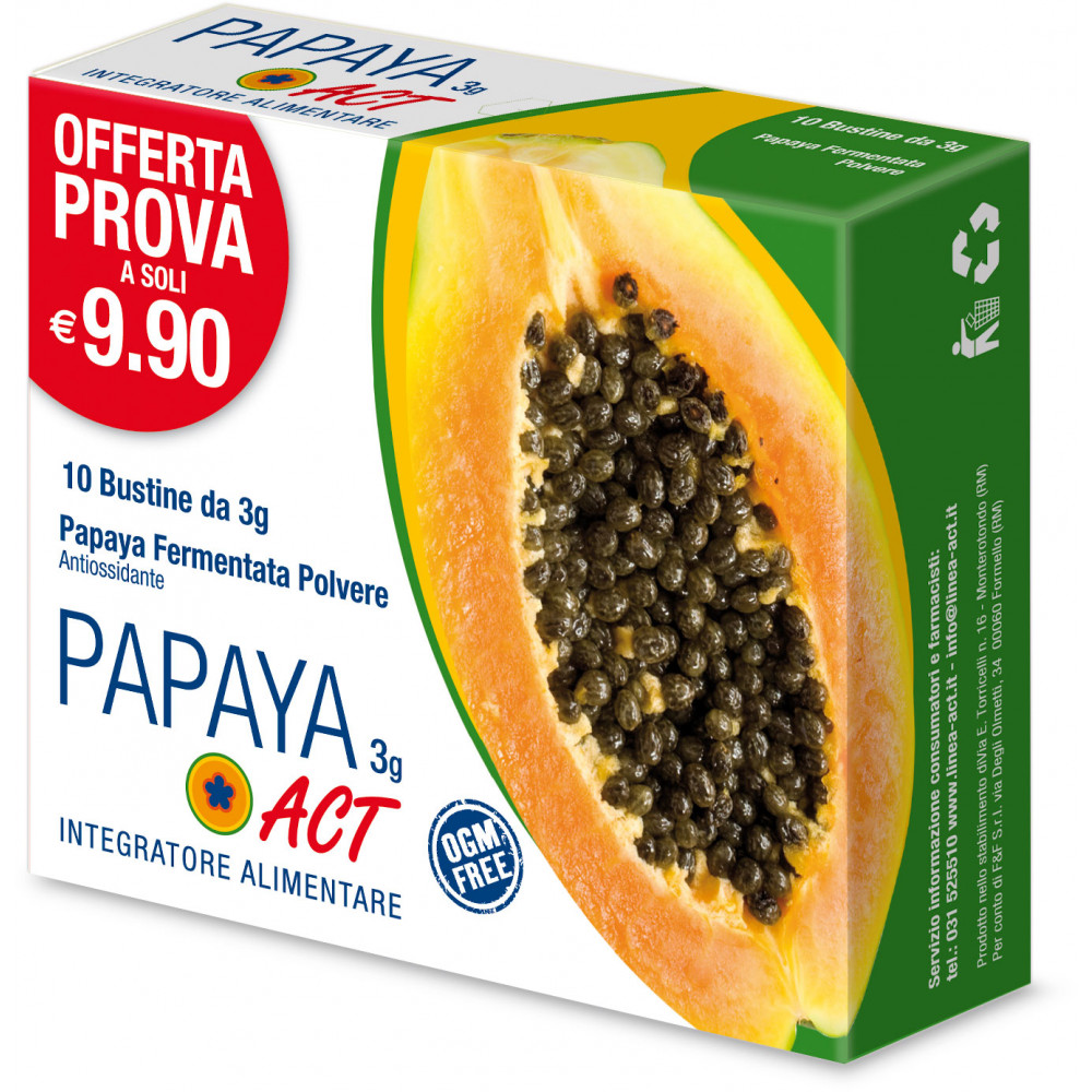 Papaya ACT 3g 10 Bustine Integratori alimentari ACT