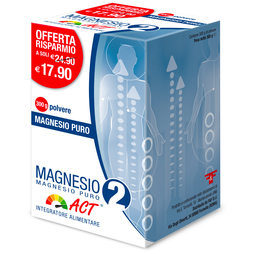 Magnesio 2 ACT Magnesio Puro 300g Integratori alimentari ACT