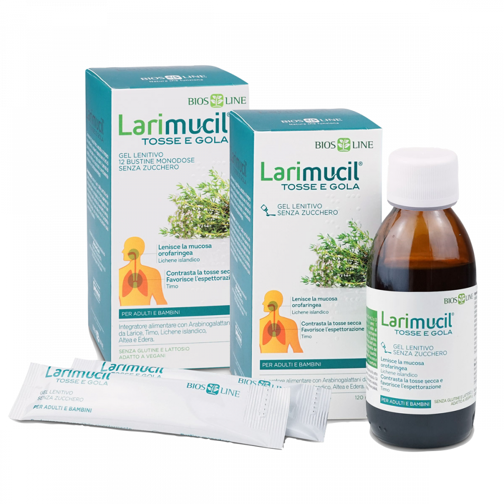Biosline Larimucil® Tosse e Gola Gel Lenitivo Bustine Benessere vie respiratorie Bios Line