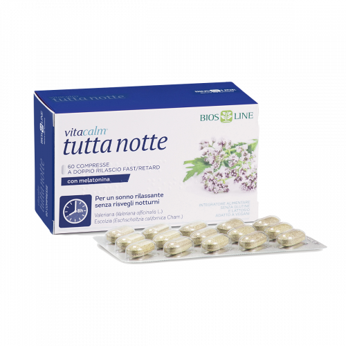 Biosline VitaCalm® Tutta Notte con Melatonina 60 compresse Rilassamento e riposo notturno Bios Line