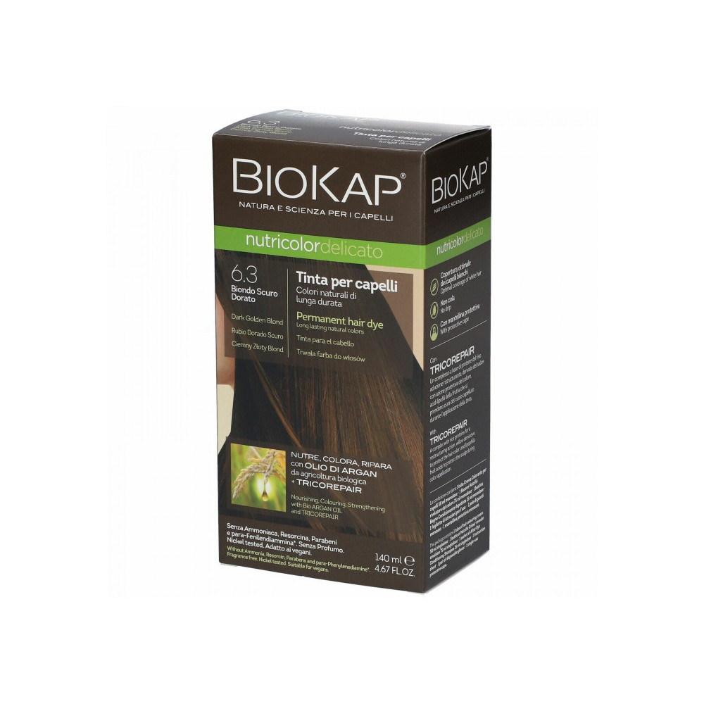 BioKap Nutricolor Delicato 6.3 Biondo Scuro Dorato Tinta Capelli Colorazione Capelli Biokap