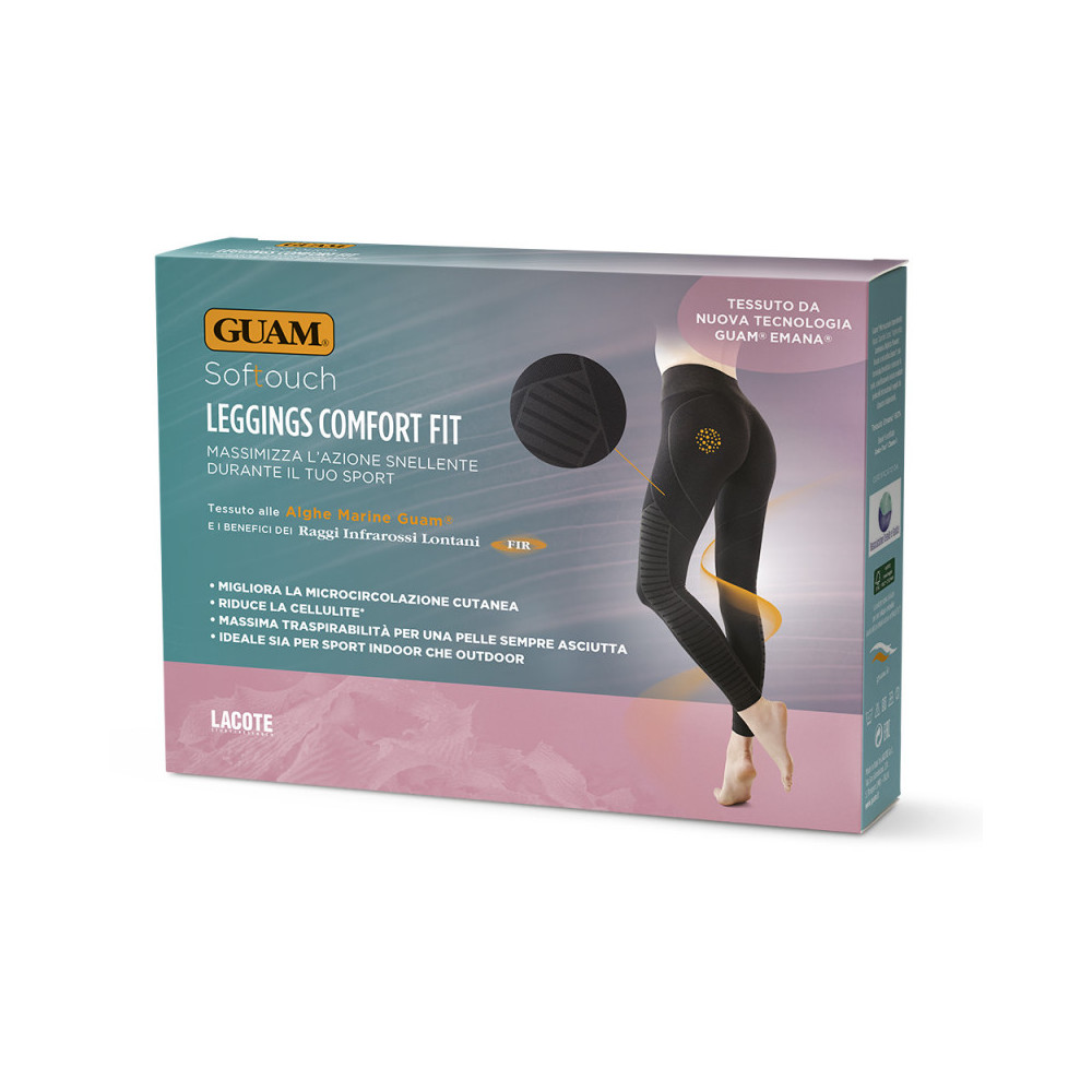 GUAM Leggings Comfort Fit Nero Taglia L-XL Benessere da indossare Guam