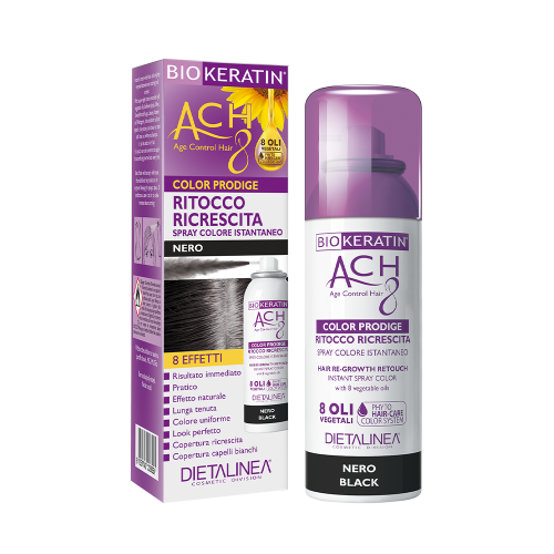 Biokeratin ACH8 Ritocco Ricrescita Spray Nero Colorazione Capelli Dietalinea