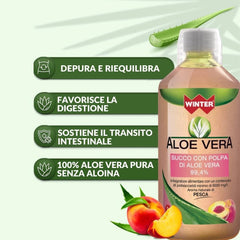 Winter - Aloe Vera da Bere Gusto Pesca – Succo Naturale Senza Aloina