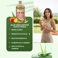 Winter - Aloe Vera da Bere Gusto Pesca – Succo Naturale Senza Aloina