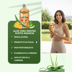 Winter - Aloe Vera da Bere Immuno C con Rosa Canina  e Acerola – Succo Naturale Senza Aloina